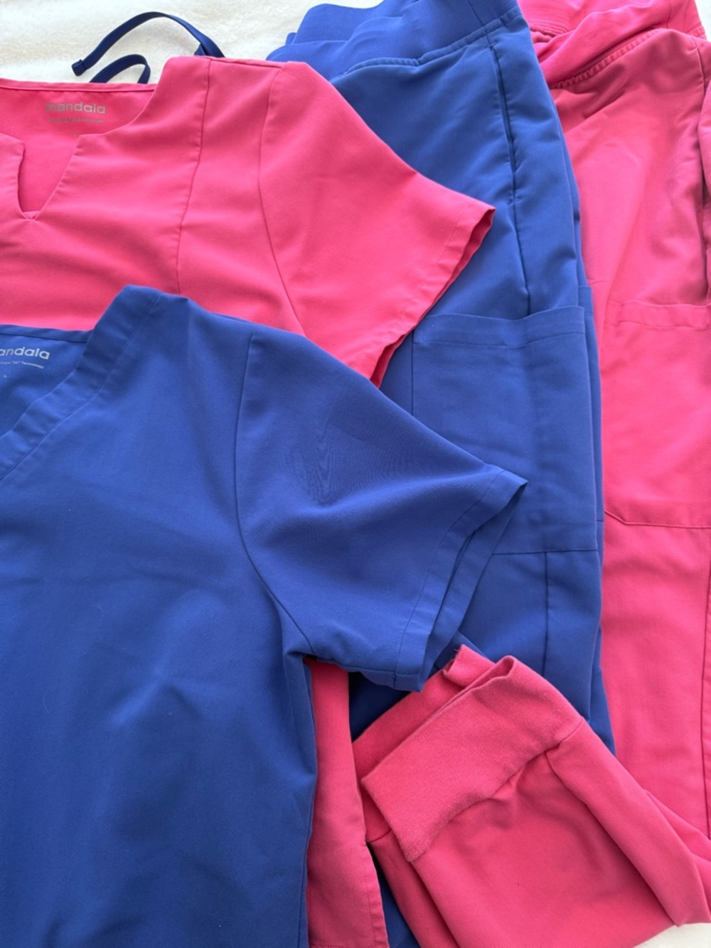 Mandala Periwinkle and Bubblegum Pink Scrub Set - Picture 2 of 8